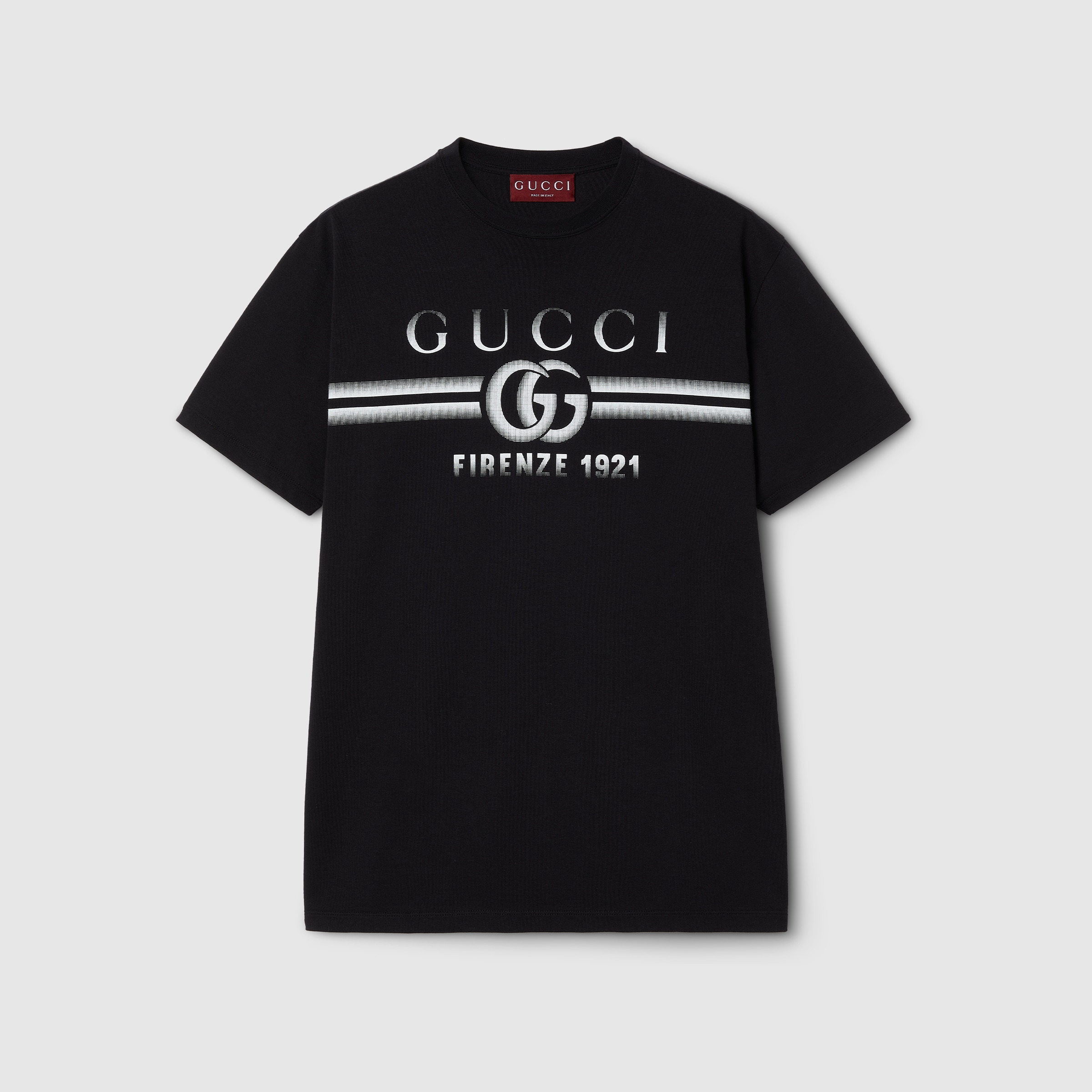 Cotton jersey T-shirt with Gucci print - 1