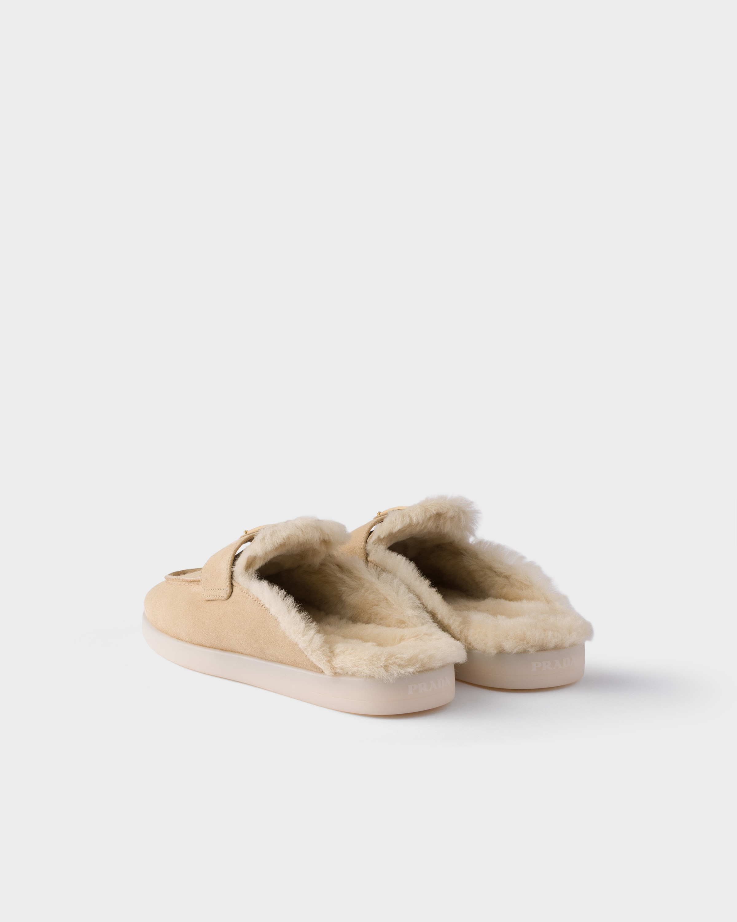Suede and shearling loafers - 4