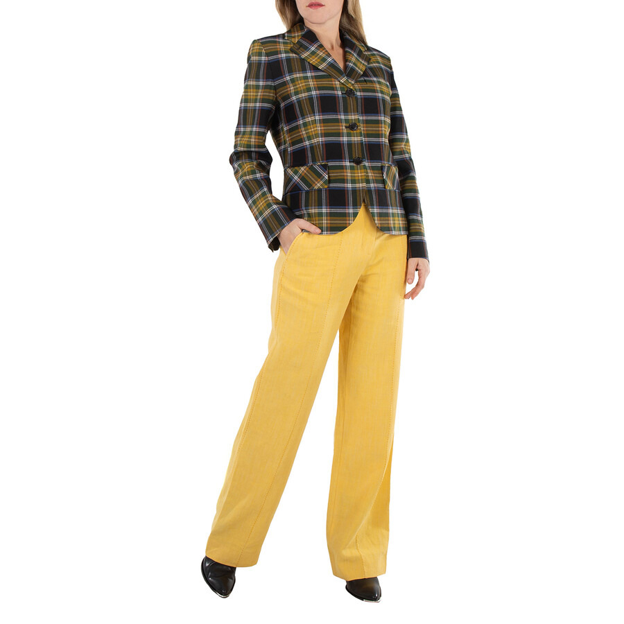 Kenzo Plaid Front Pocket Fitted Blazer - 6