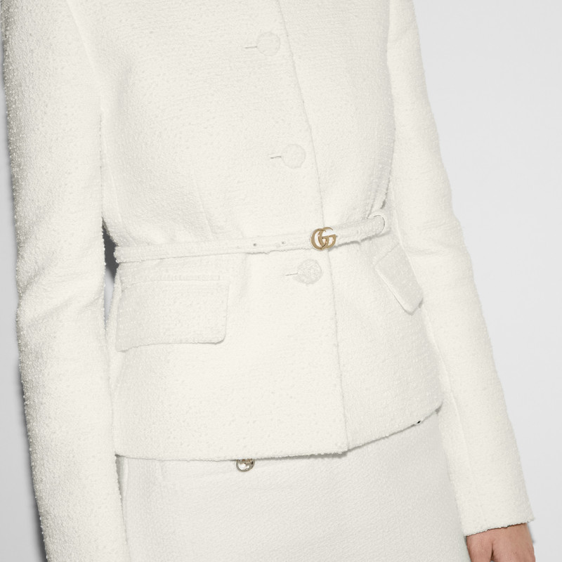 Cotton bouclé belted jacket 5