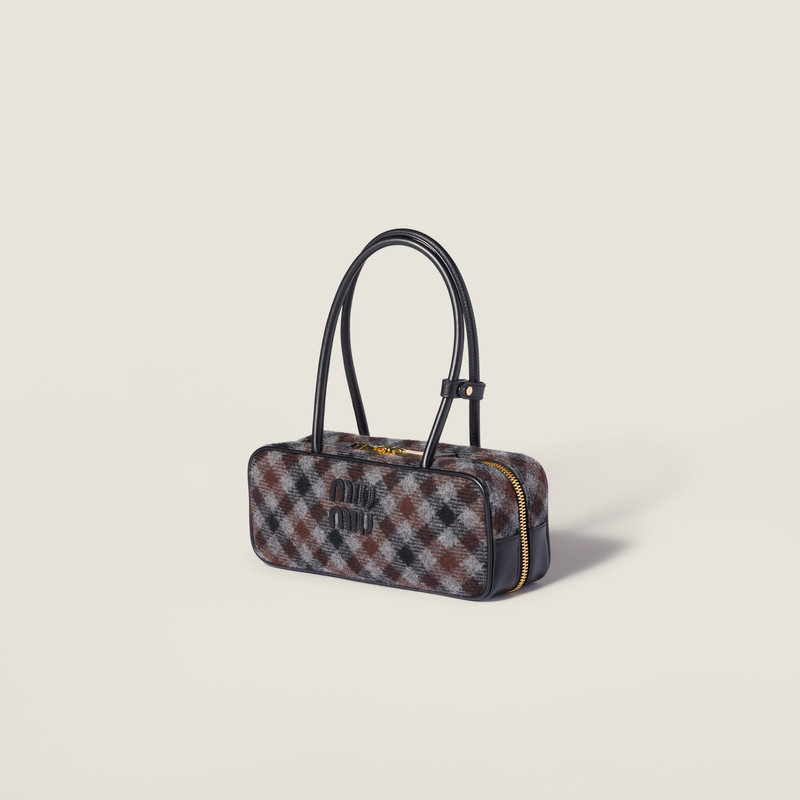 Miu Miu Beau plaid and leather bag outlook