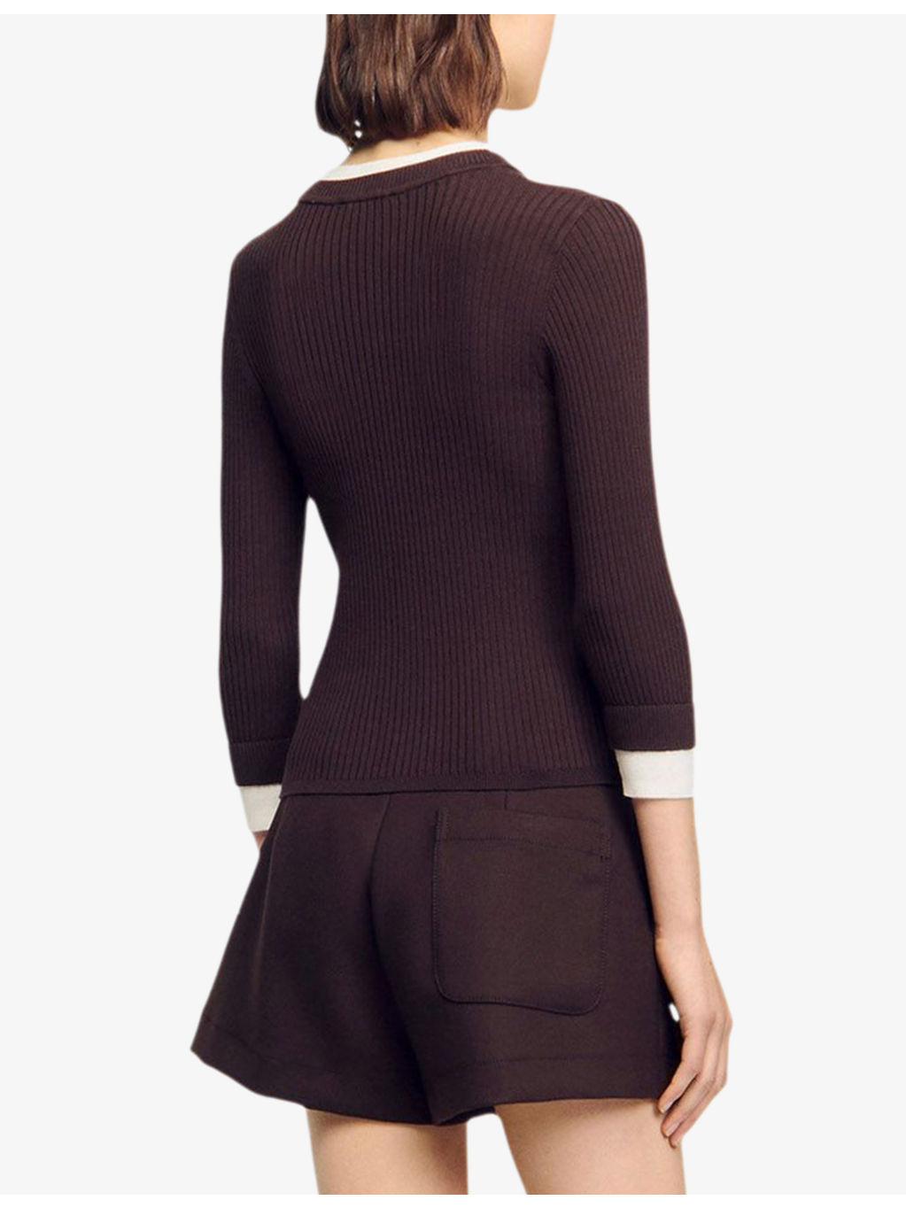 Brand-Plaque Layered-Trim Knitted Jumper - 4