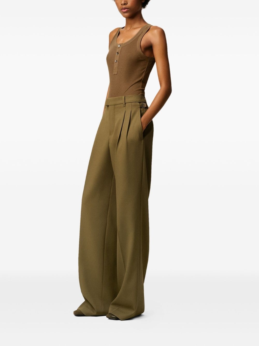 pleated tab pants - 3
