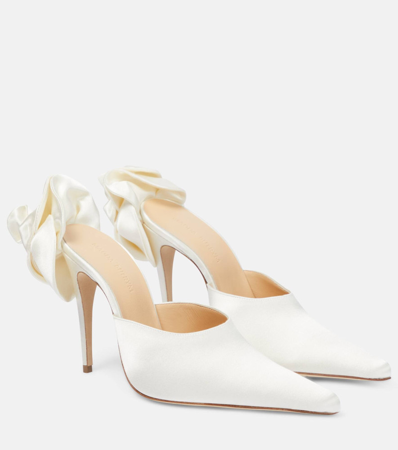Flower satin mules 1