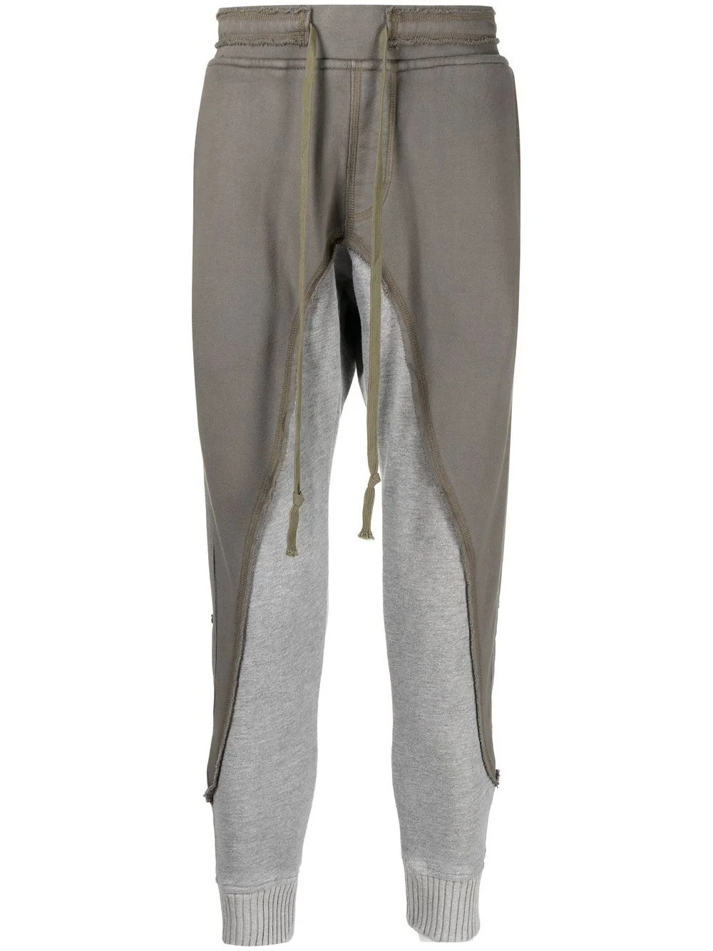 patchwork drawstring trousers - 1