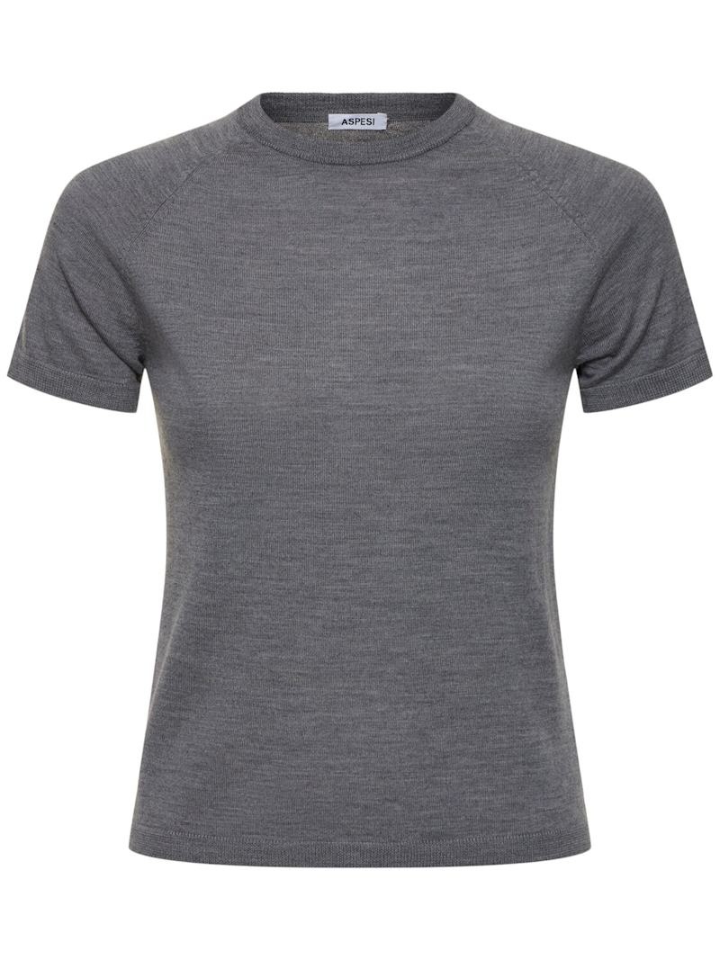 Merino wool knit crewneck t-shirt - 1