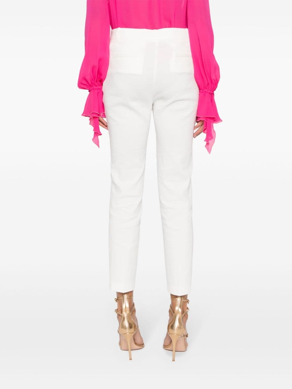 pressed-crease tapered trousers - 4