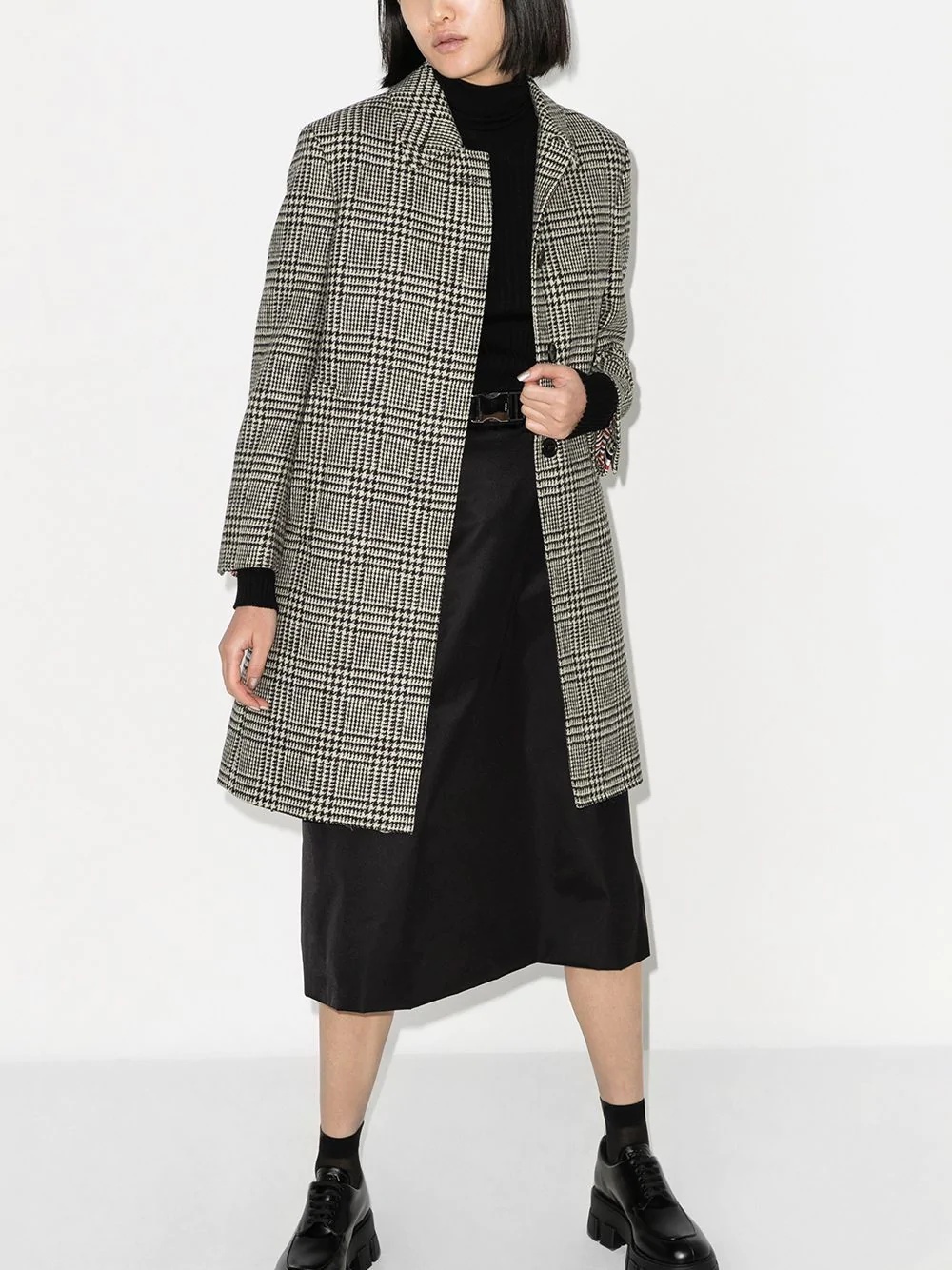  checked houndstooth coat  - 2