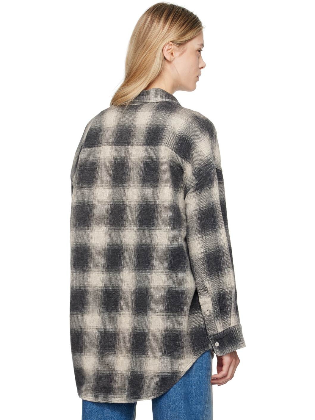 Gray Oversized Pocket Drop Neck Shirt - 3