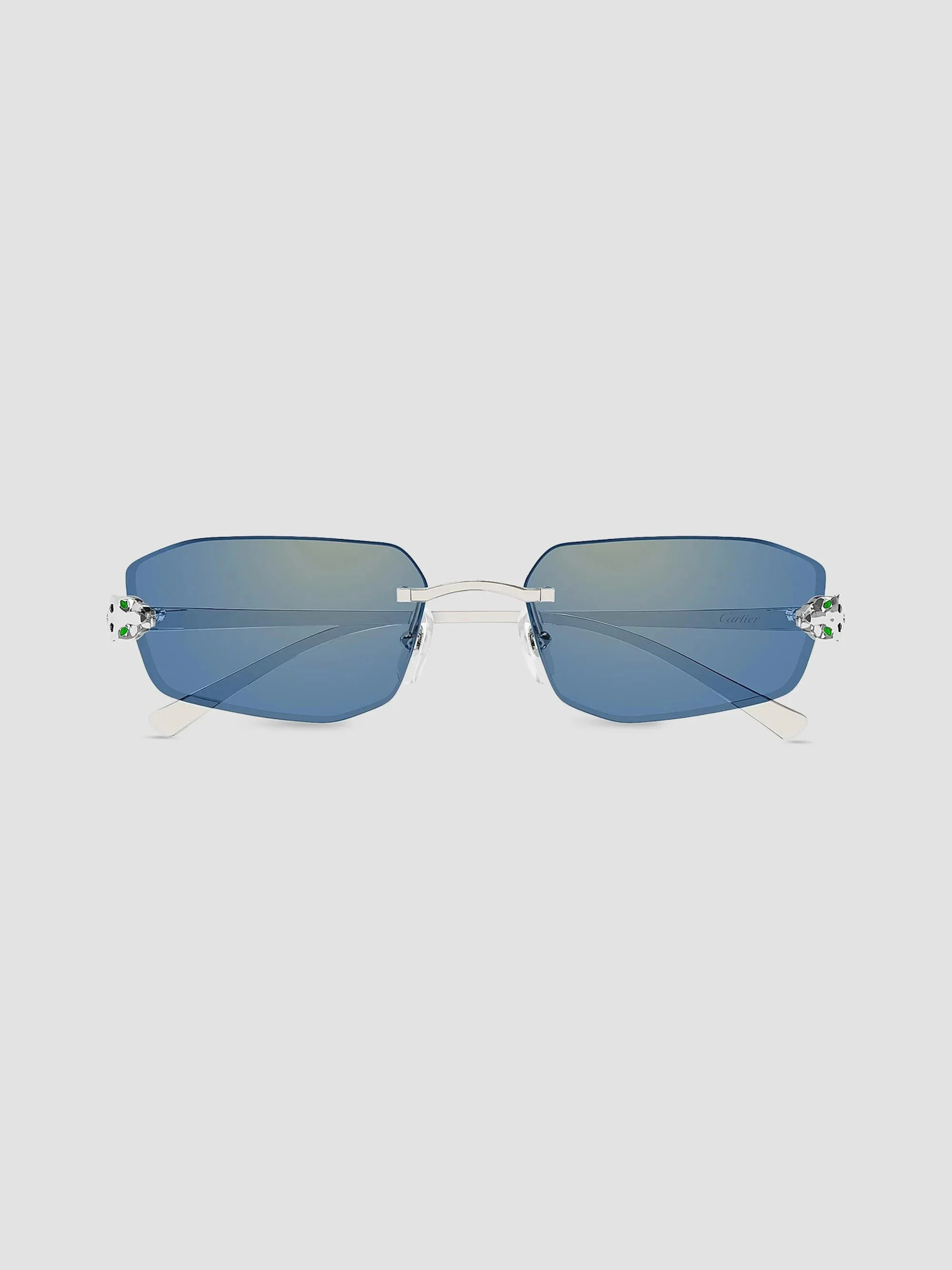 Women's Panthère Classic 56MM Rimless Sunglasses - Silver Blue - 1