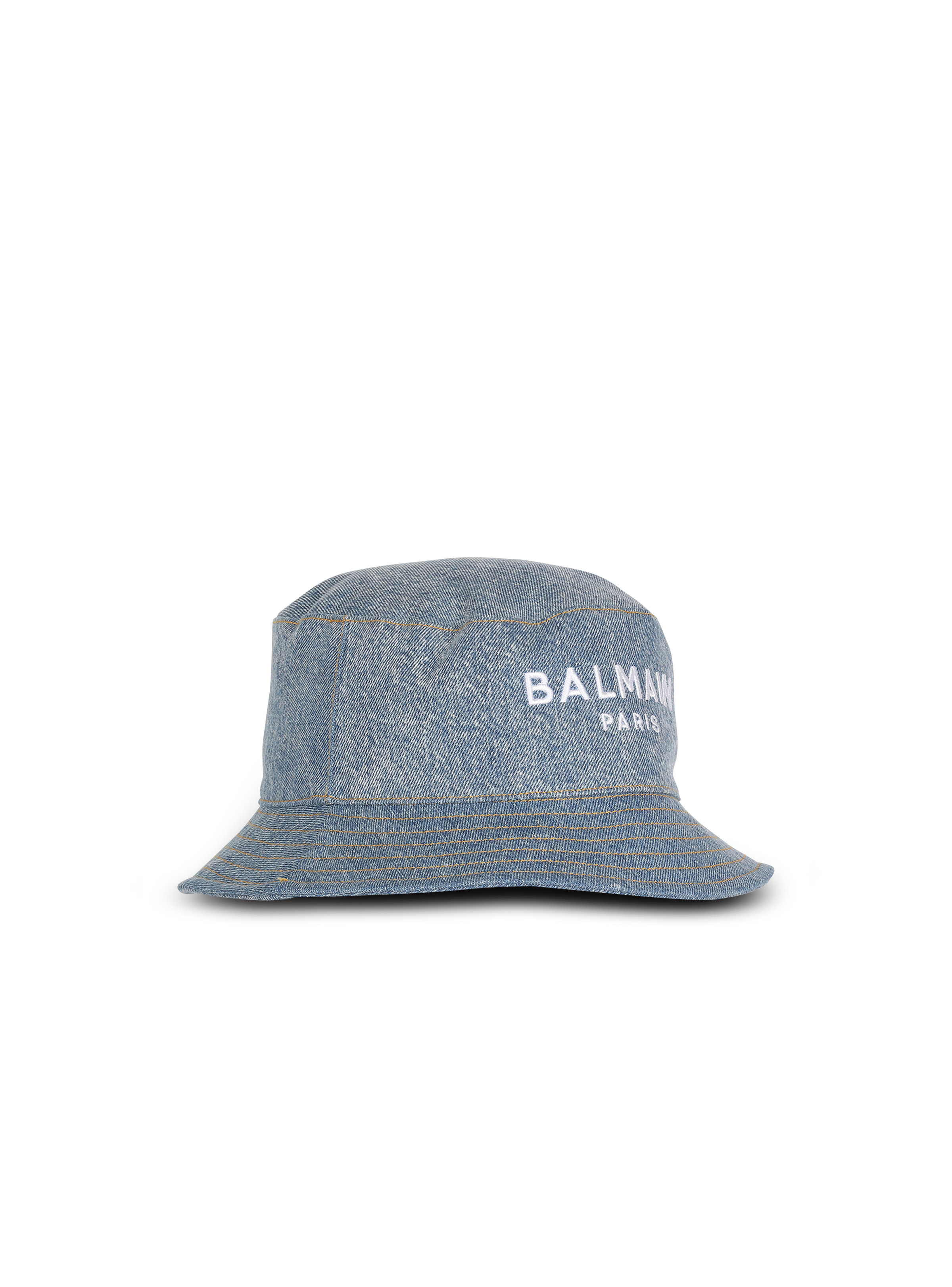 HIGH SUMMER CAPSULE - Denim jean bucket hat with Balmain logo - 4