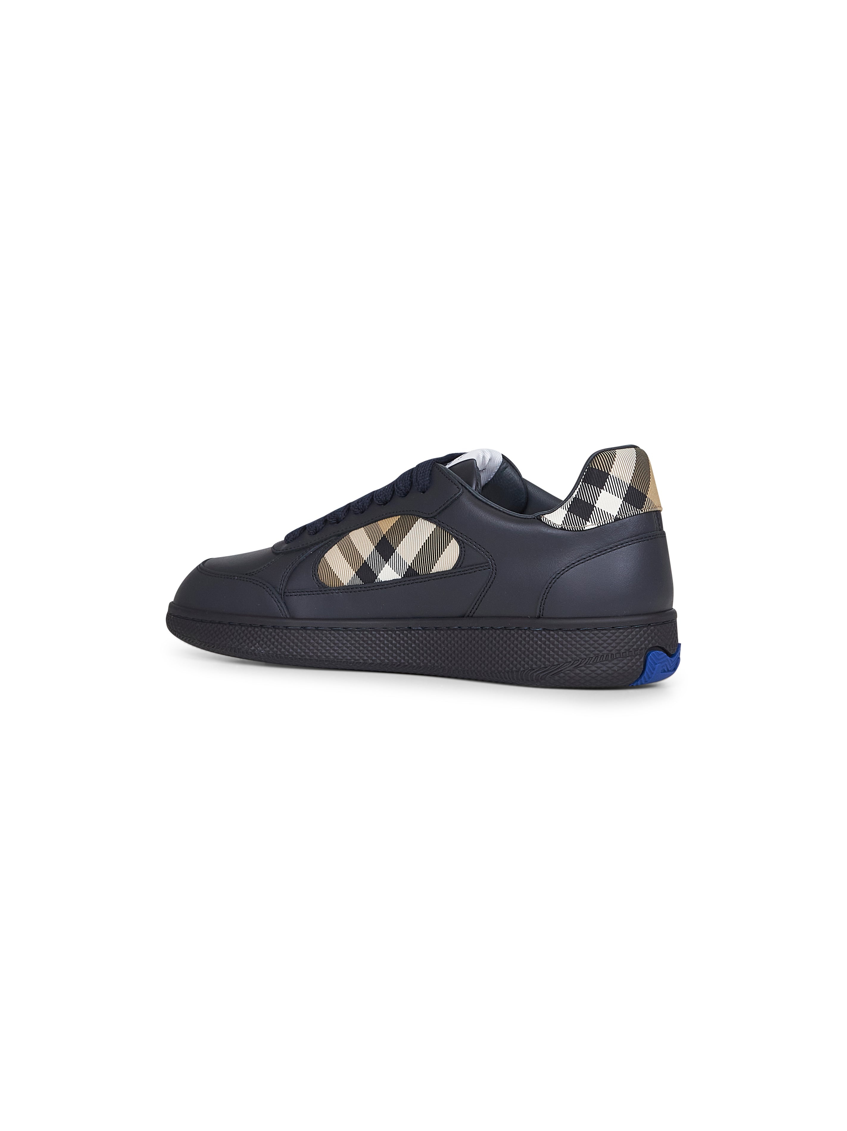 Blue leather and Check Terrace sneakers - 3