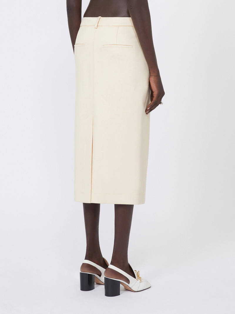 ADEPTO Straight-fit gabardine skirt - VANILLA 4
