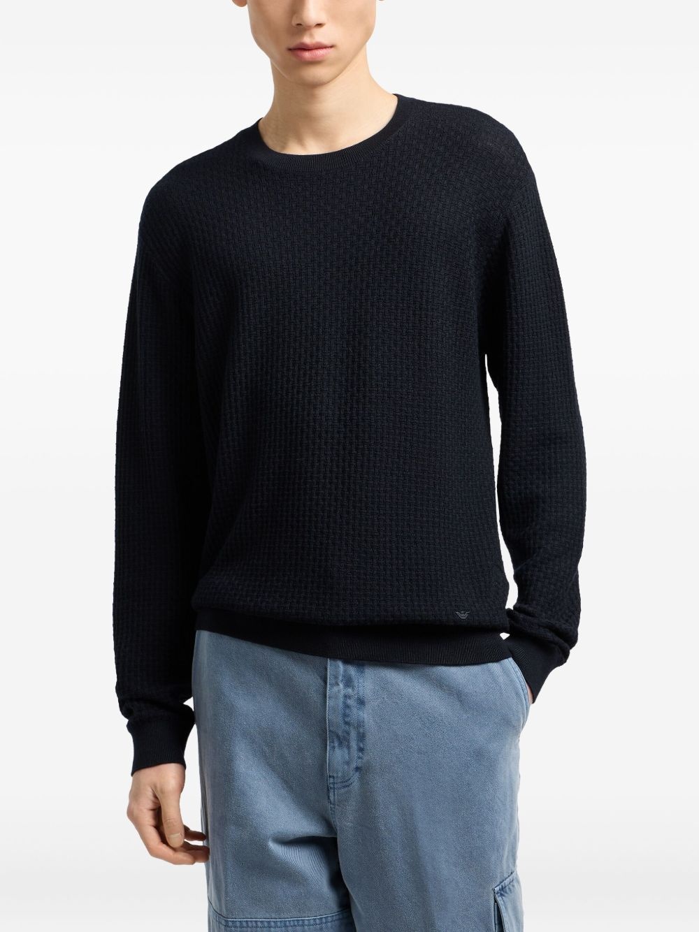 waffle-knit sweater - 3