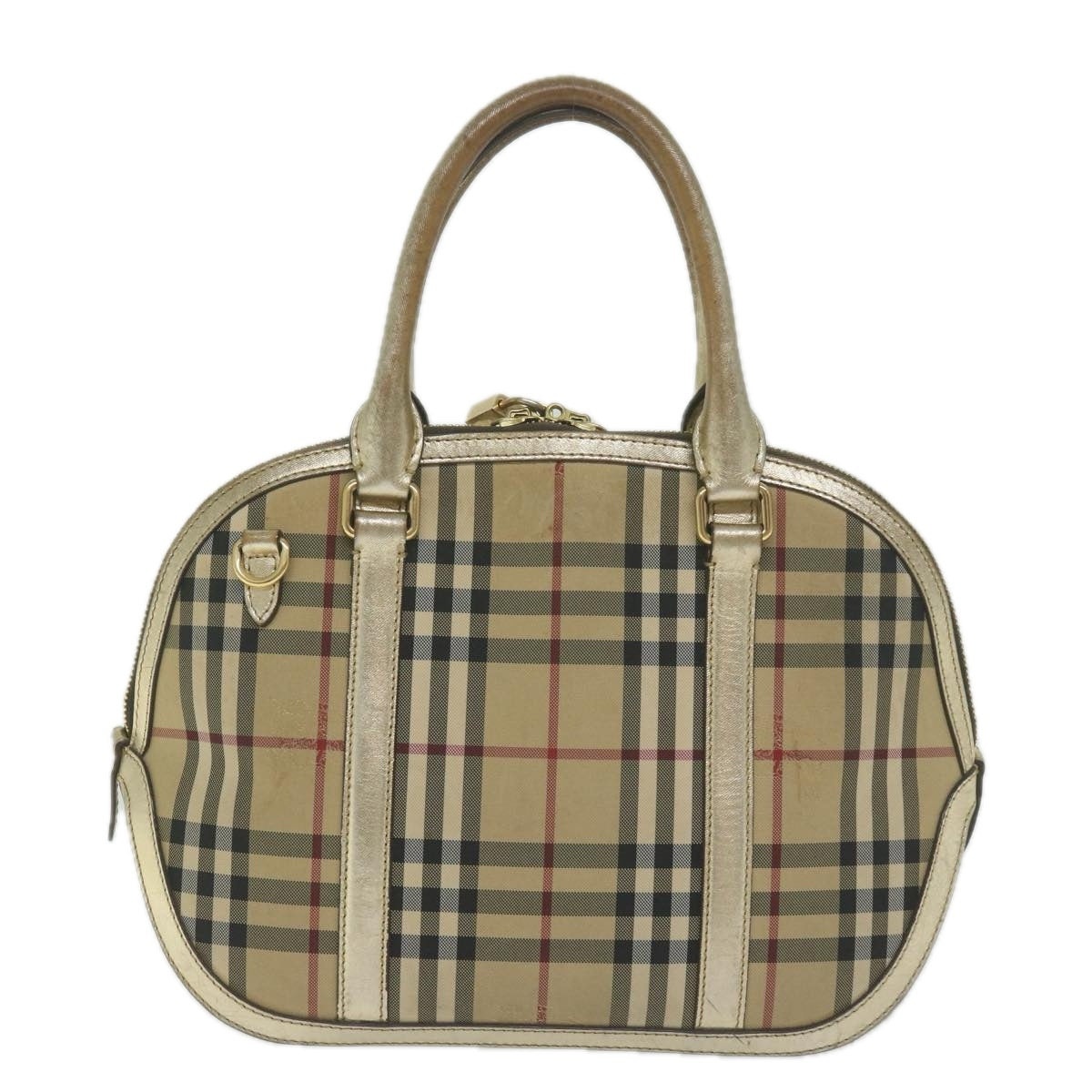 Burberry Nova Check Hand Bag Nylon Canvas Beige - 2