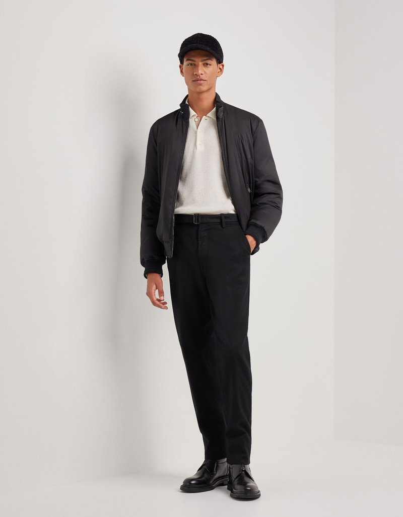 Canali CANALI NUVOLA BLACK PADDED TECHNICAL FABRIC BOMBER JACKET outlook