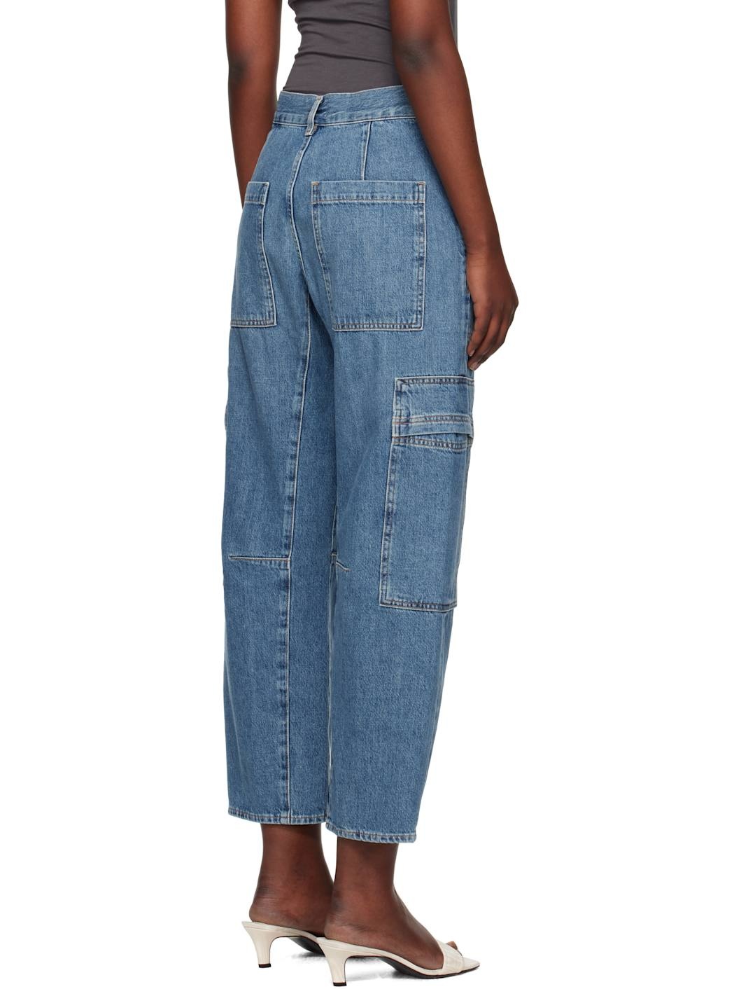 Blue Marcelle Low Slung Easy Cargo Jeans - 3