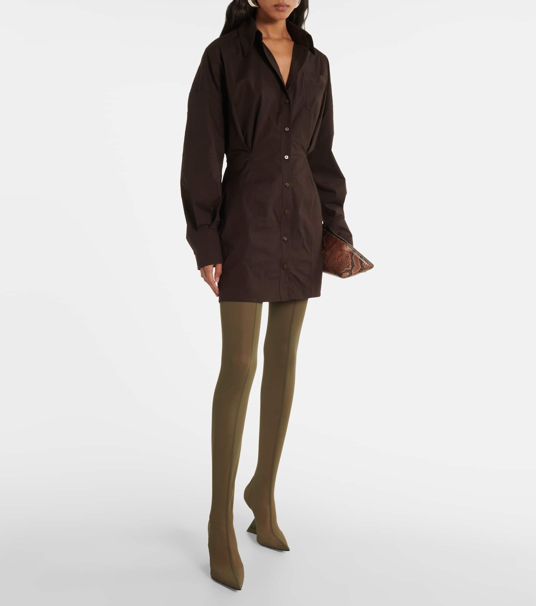 Cotton-blend shirt dress - 2