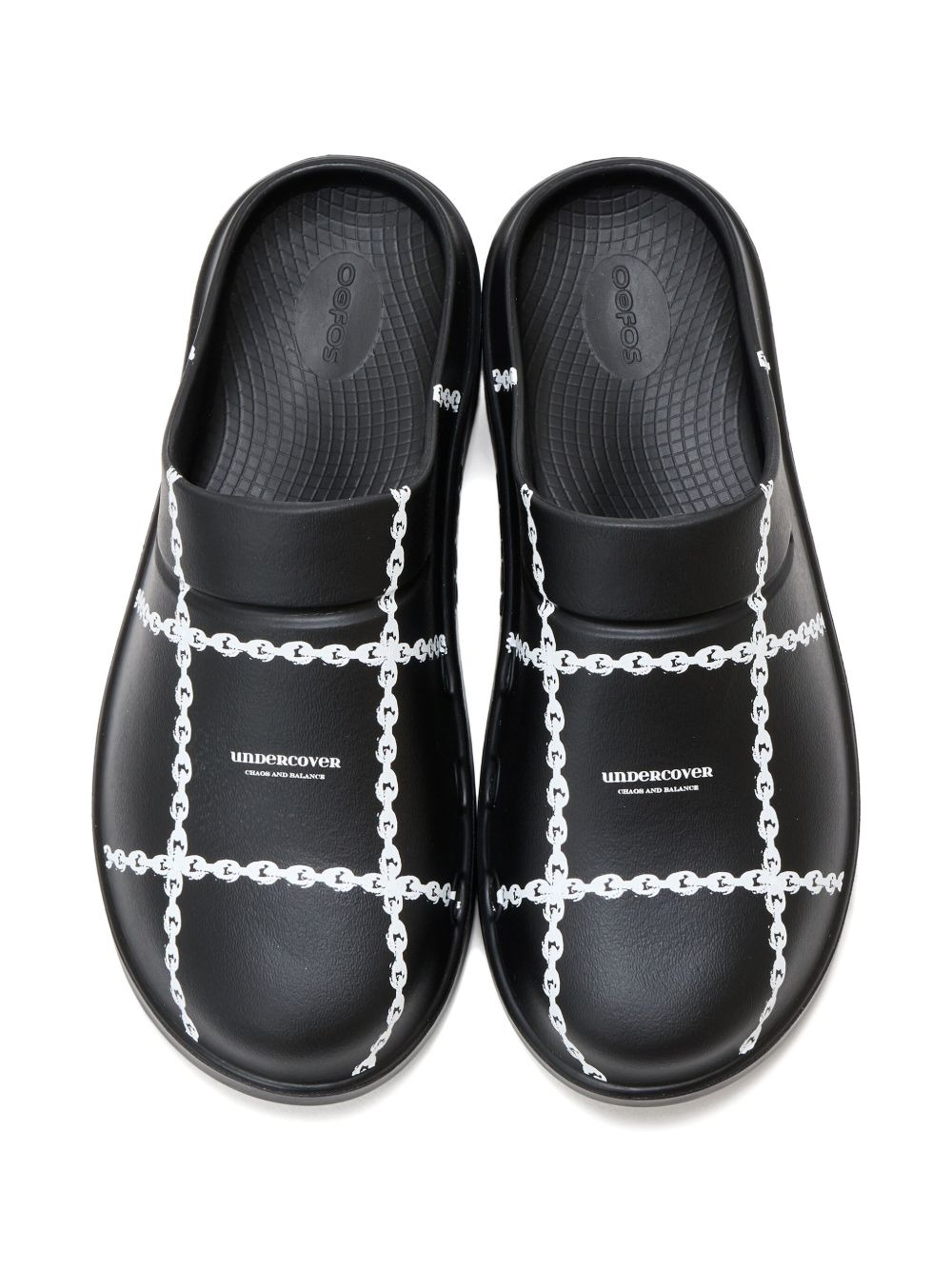 chain-print flat mules - 3