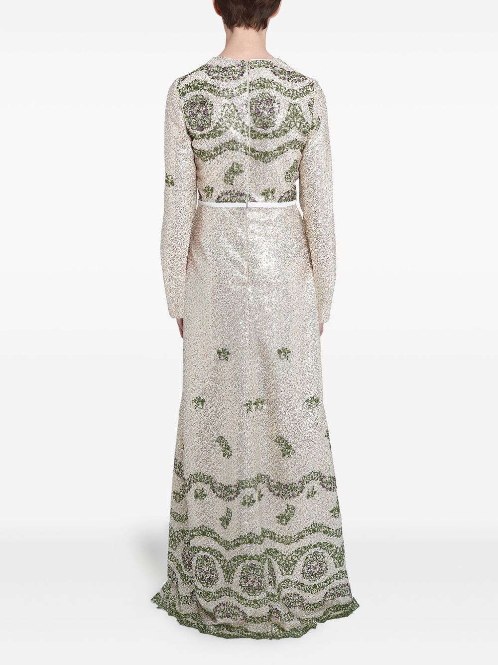 sequin-embroidered long dress - 2