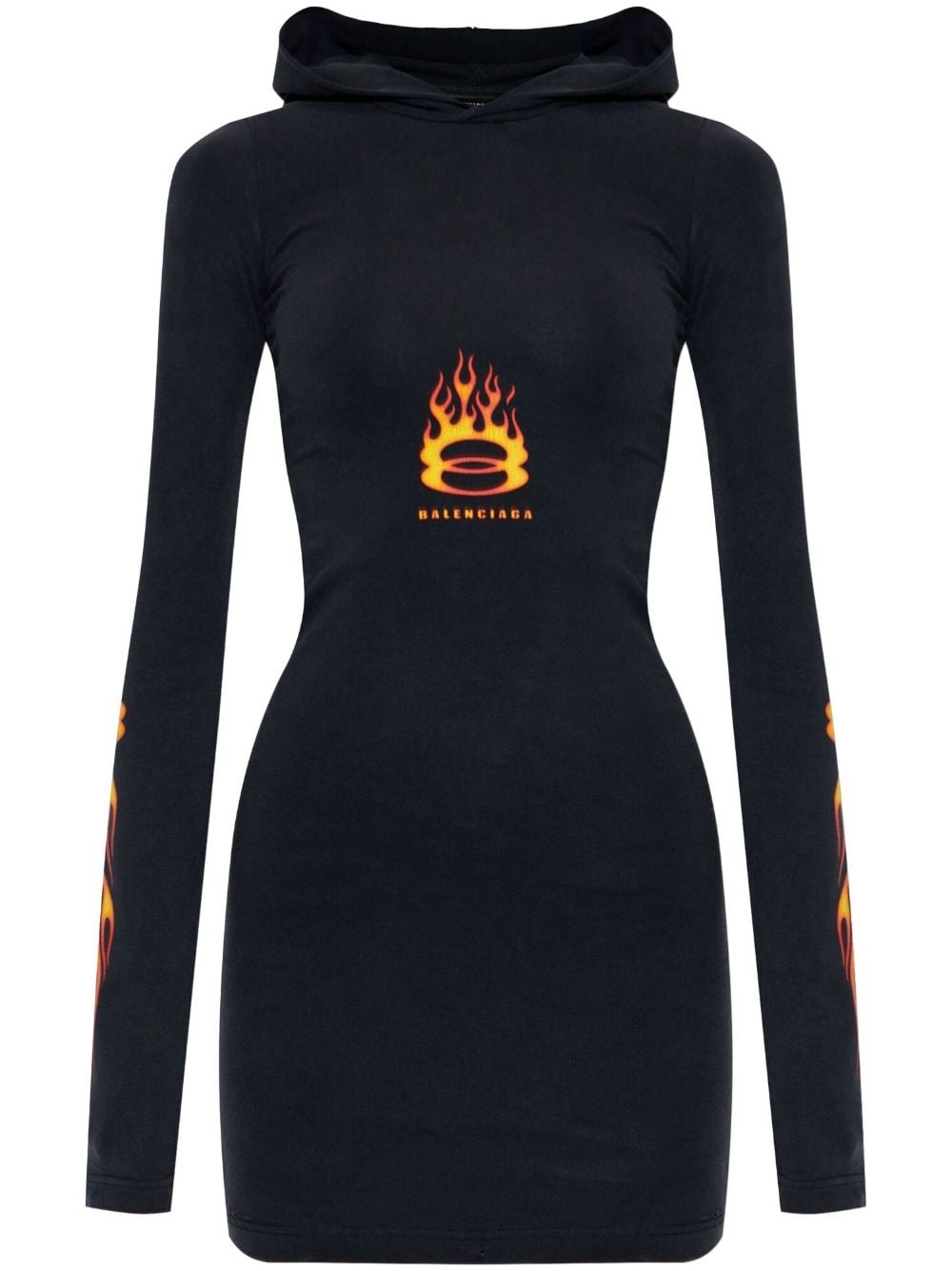 flames-print mini dress - 1