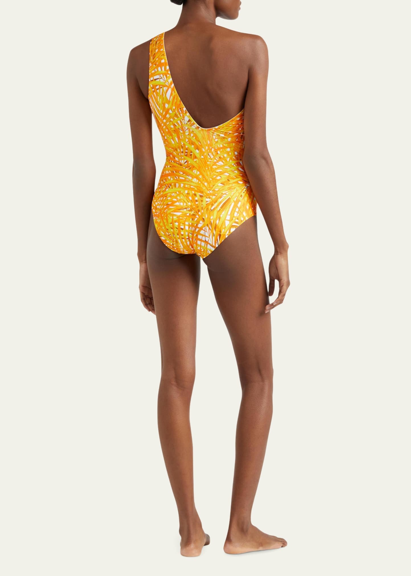 Palm Leaves Jersey One-Piece Swimsuit - 3