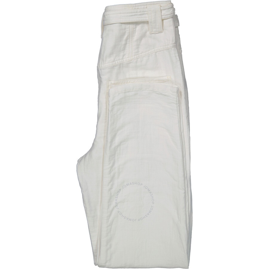 Isabel Marant Ladies White Kaori Wide-Leg Cotton Linen Pants - 2