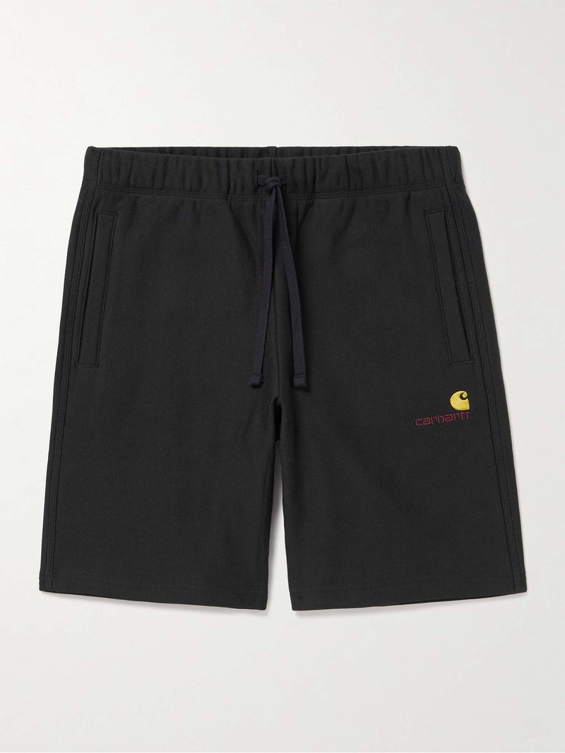 American Script Logo-Embroidered Cotton-Blend Jersey Drawstring Shorts 1