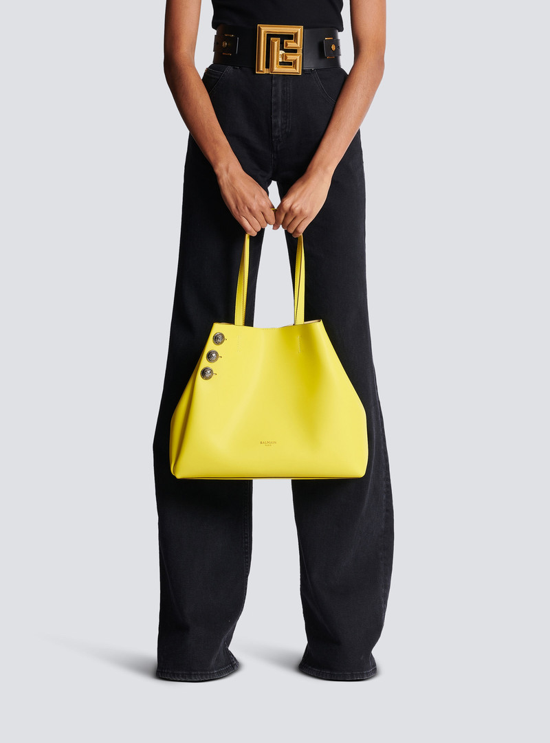 Balmain Emblème leather tote bag outlook