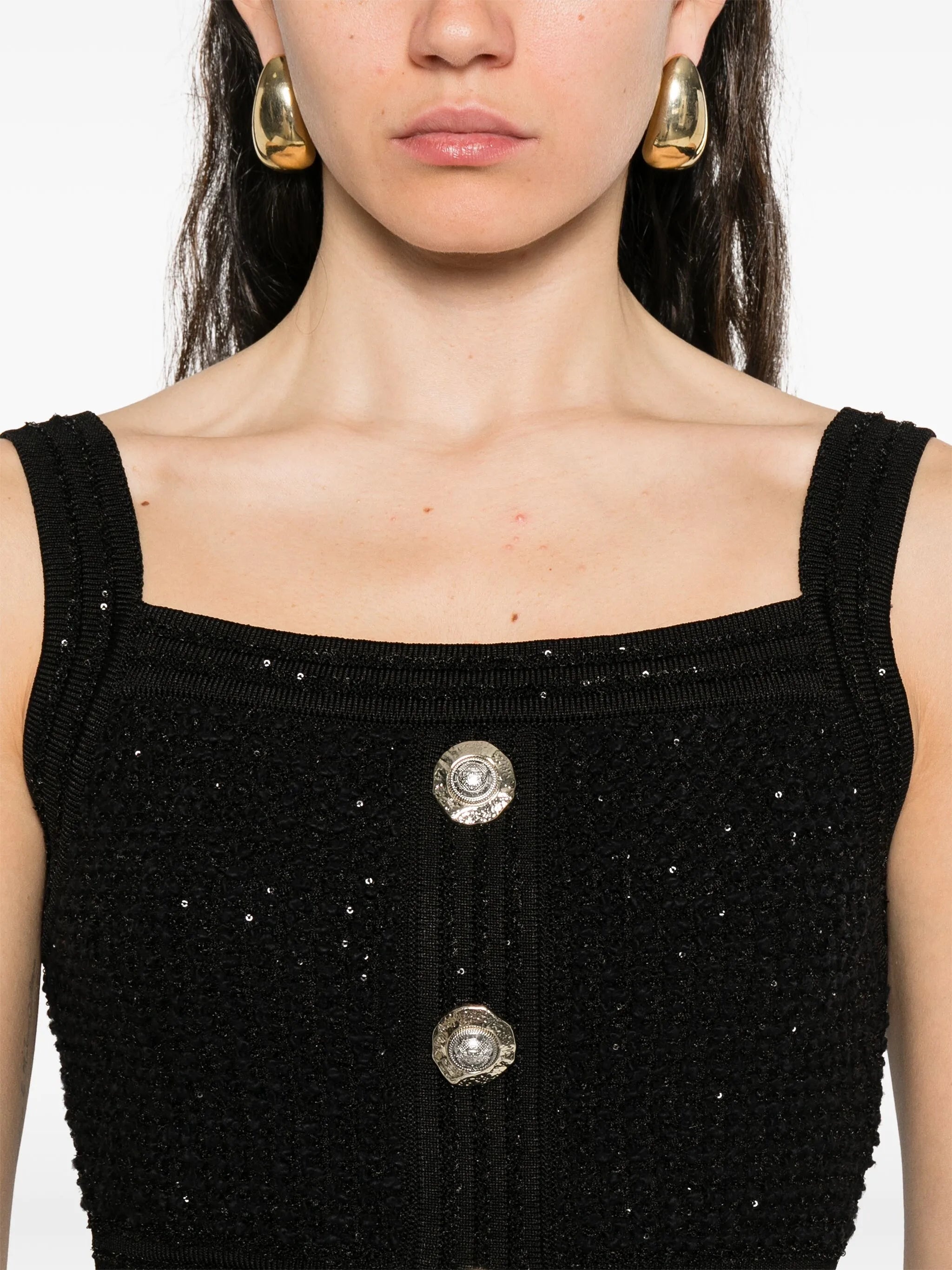 Balmain Textured Cropped Top - 2