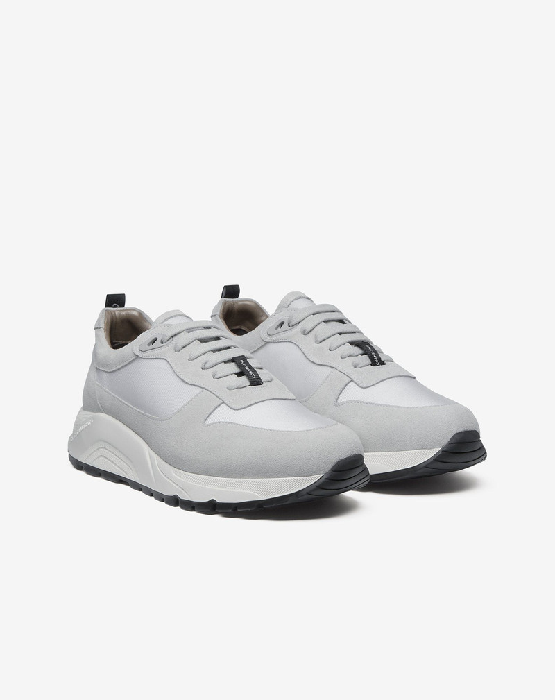 CORNELIANI White nylon and suede running shoes outlook