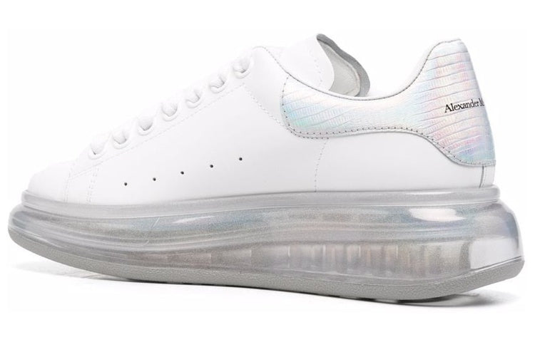 (WMNS) Alexander McQueen Leather Larry Oversized Sneakers 'White Iridescent' 611698WIB9U9620 - 3