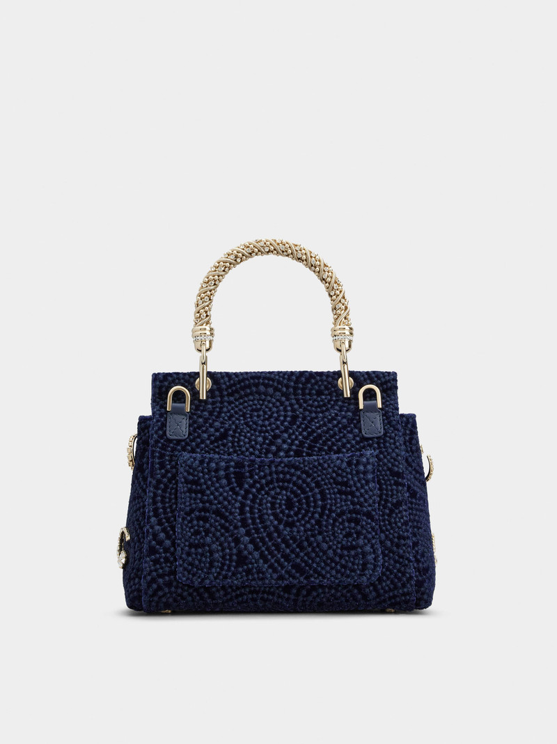 Viv' Cabas Jewel Flower Strass Buckle Mini Bag in Velvet 5