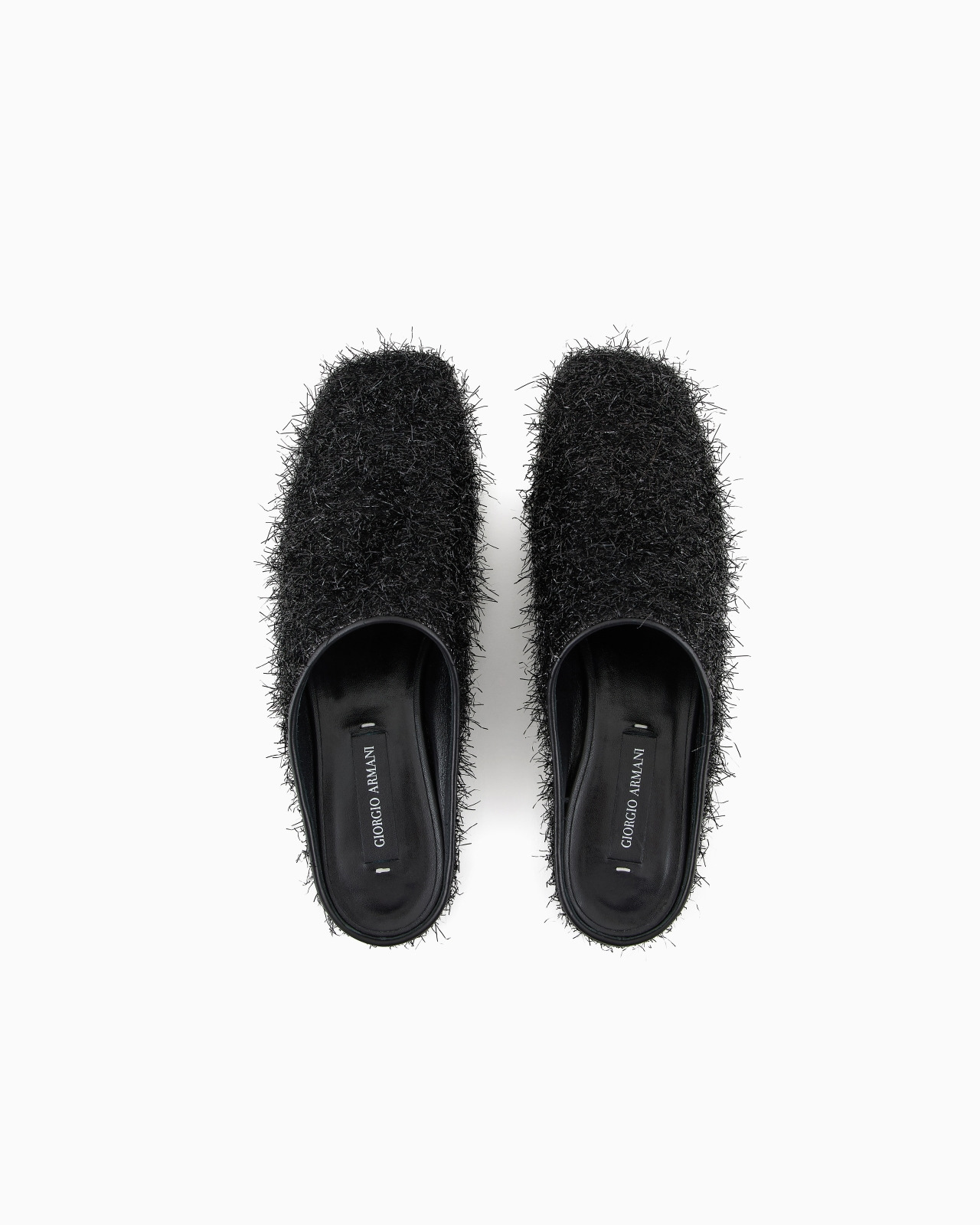 GIORGIO ARMANI X 10 CORSO COMO MULES IN FUR-EFFECT FABRIC - 3