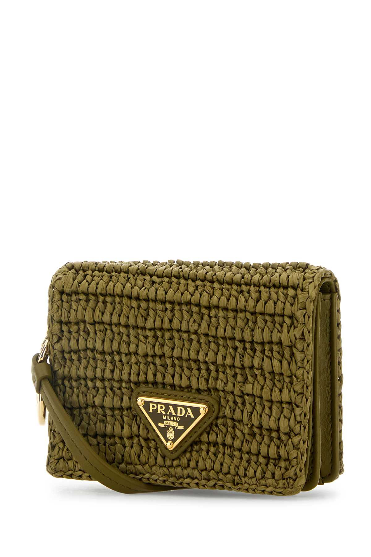 Prada Women Olive Green Raffia Card Holder - 2