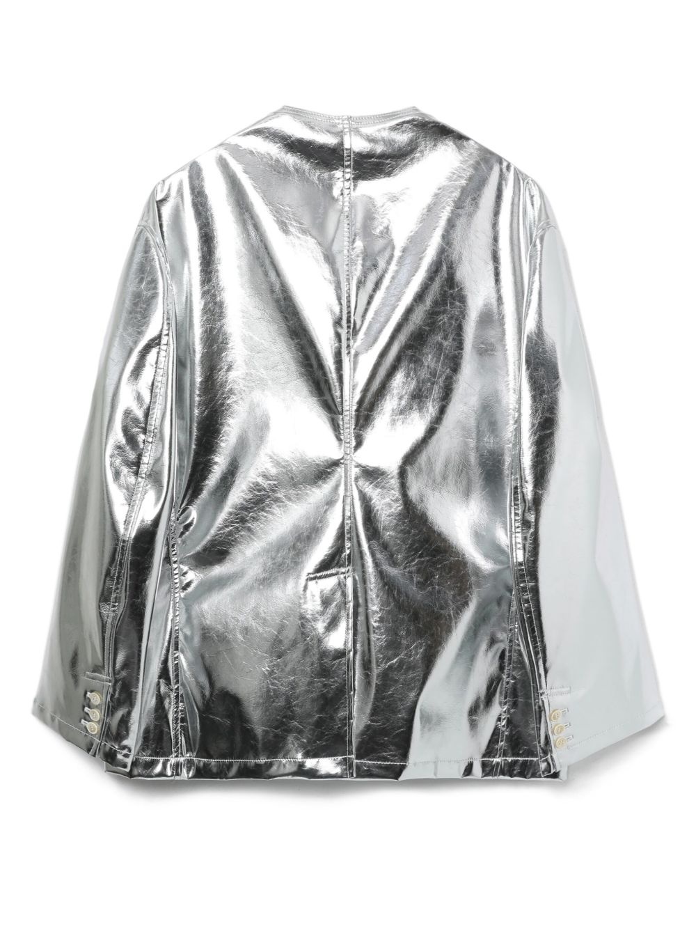 single-breasted metallic blazer - 6
