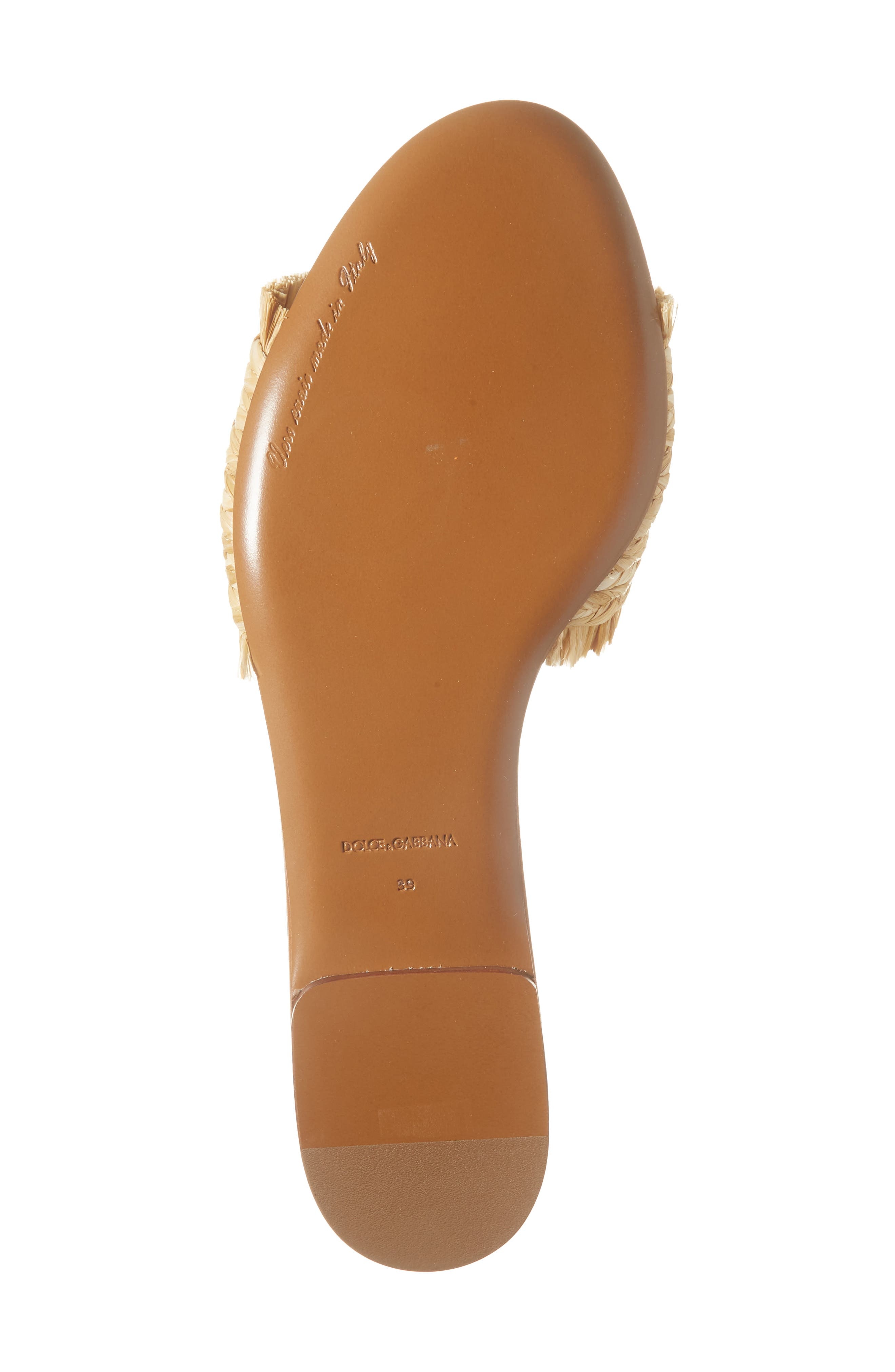 Dolce&Gabbana DG Logo Raffia Slide Sandal in 8B218 Legno/Naturale at Nordstrom - 6