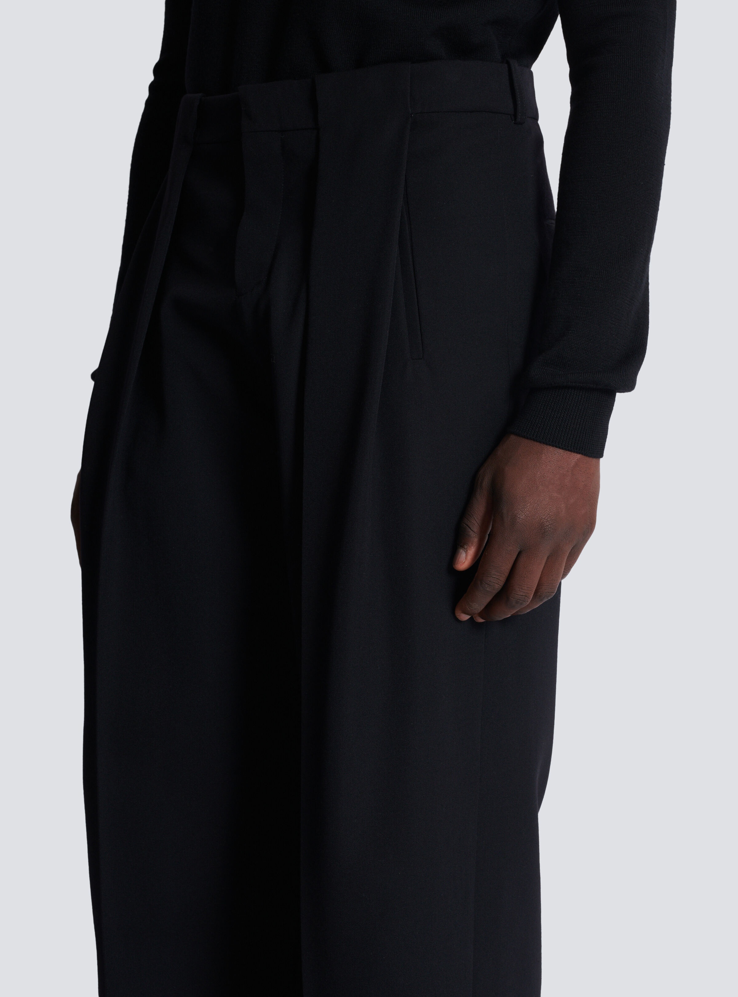 Pleated grain de poudre trousers - 6