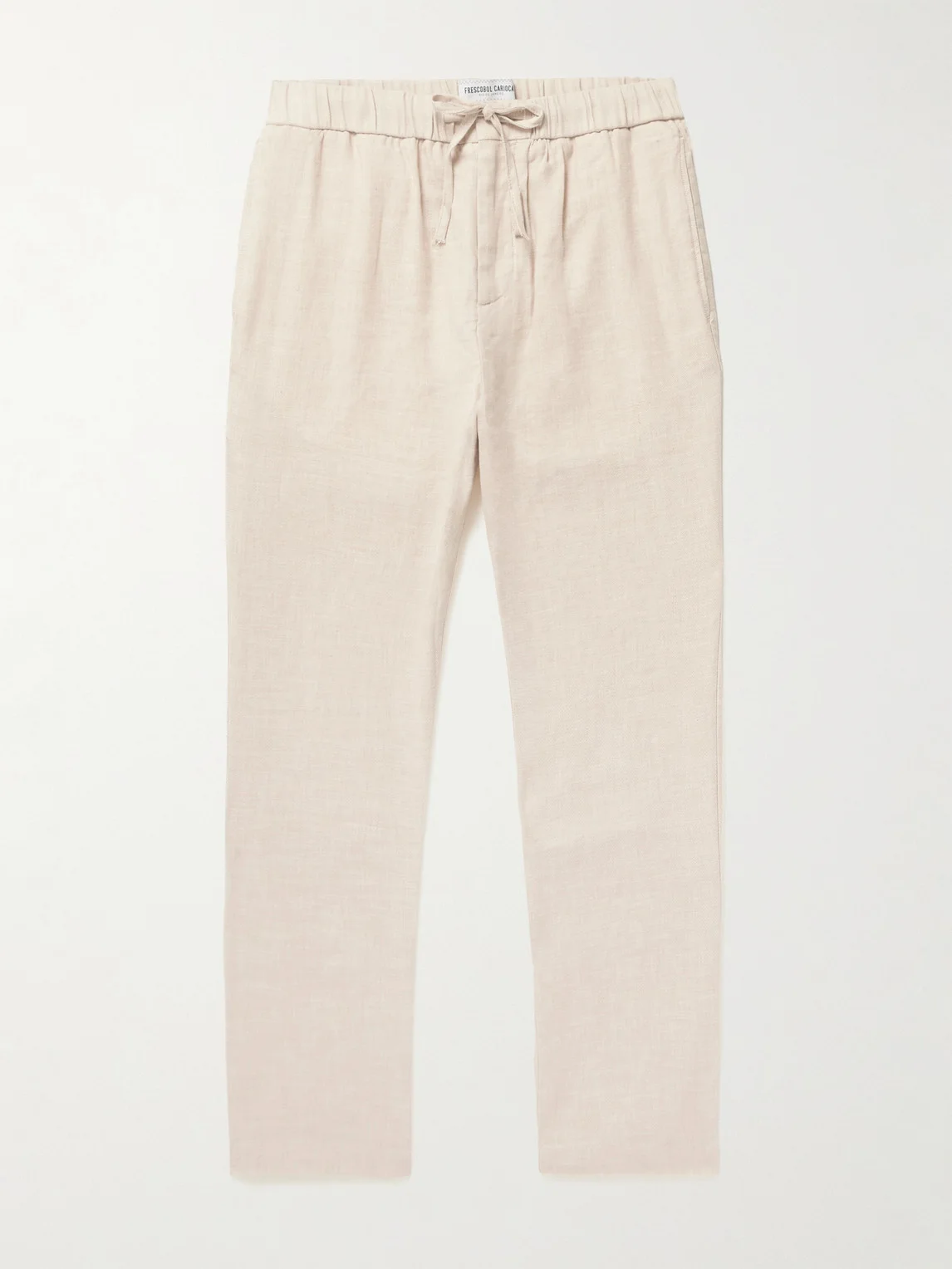 Oscar Straight-Leg Linen and Cotton-Blend Drawstring Trousers - 1
