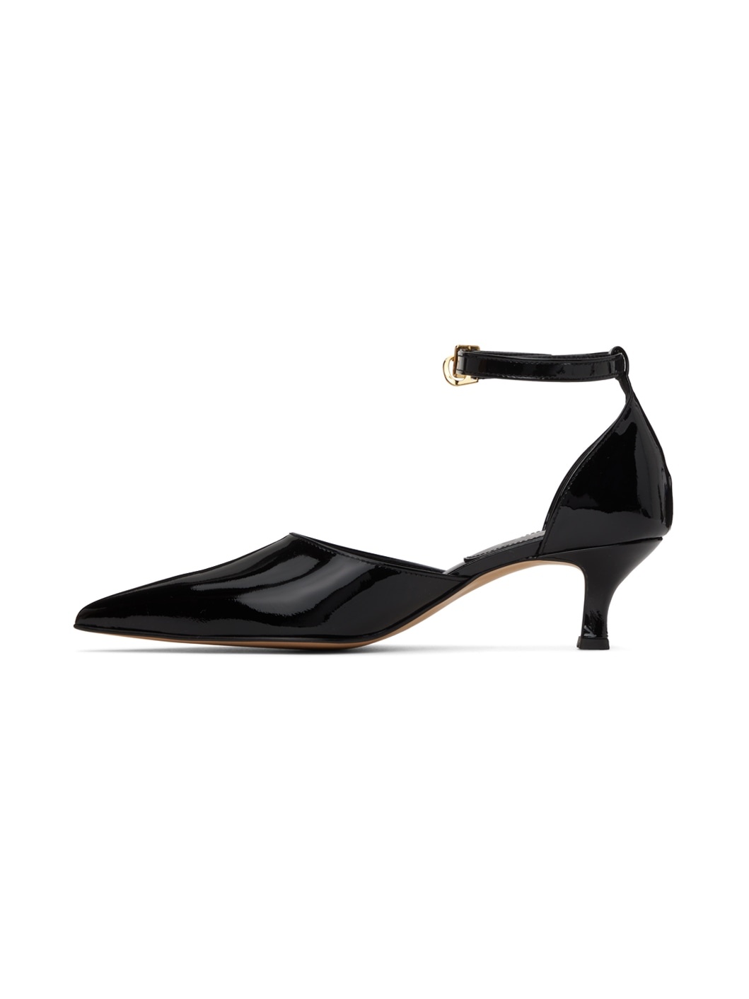 Black Logo Buckle Heels - 3
