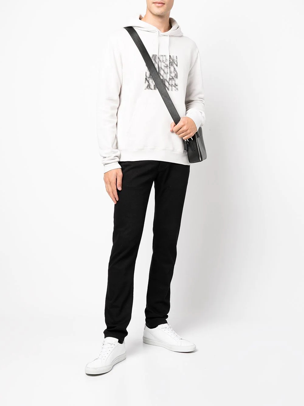 optical illusion-print relaxed hoodie - 2