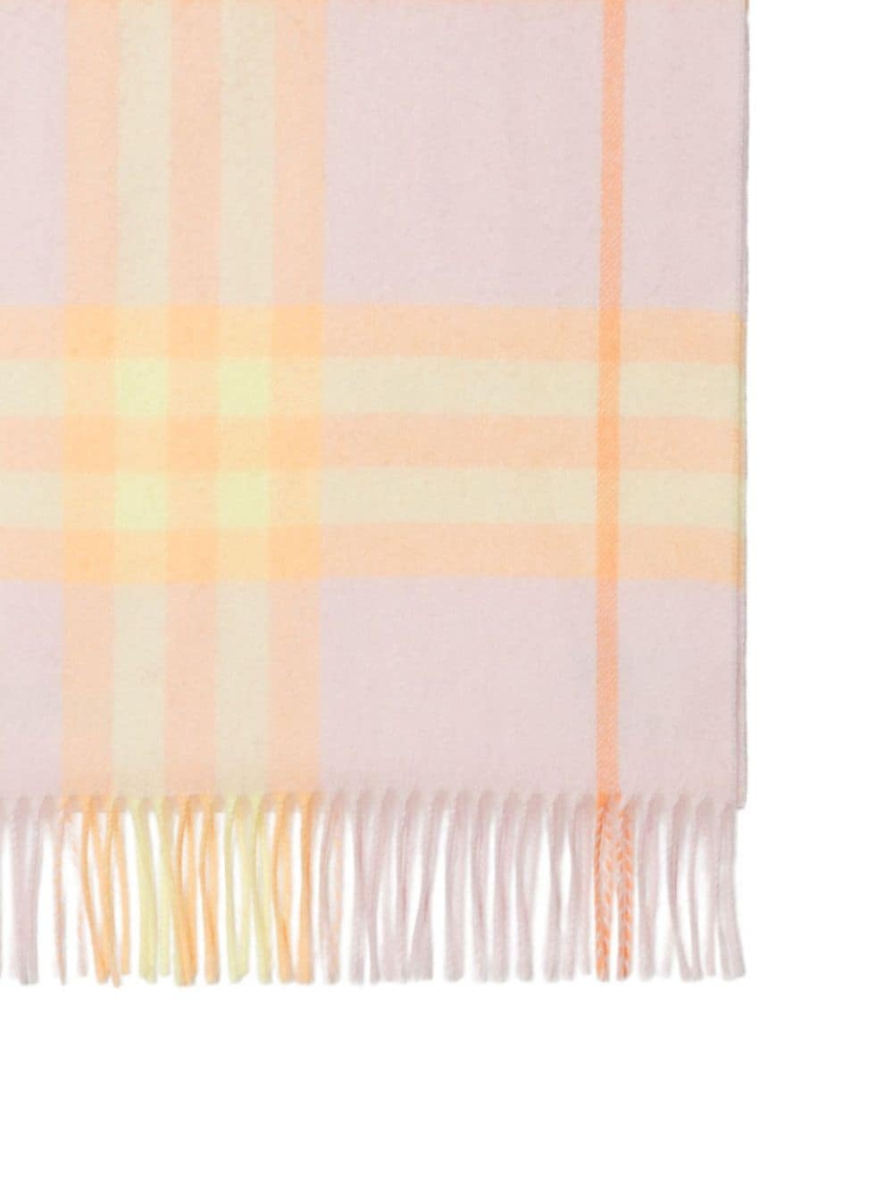checked cashmere fringe scarf - 3