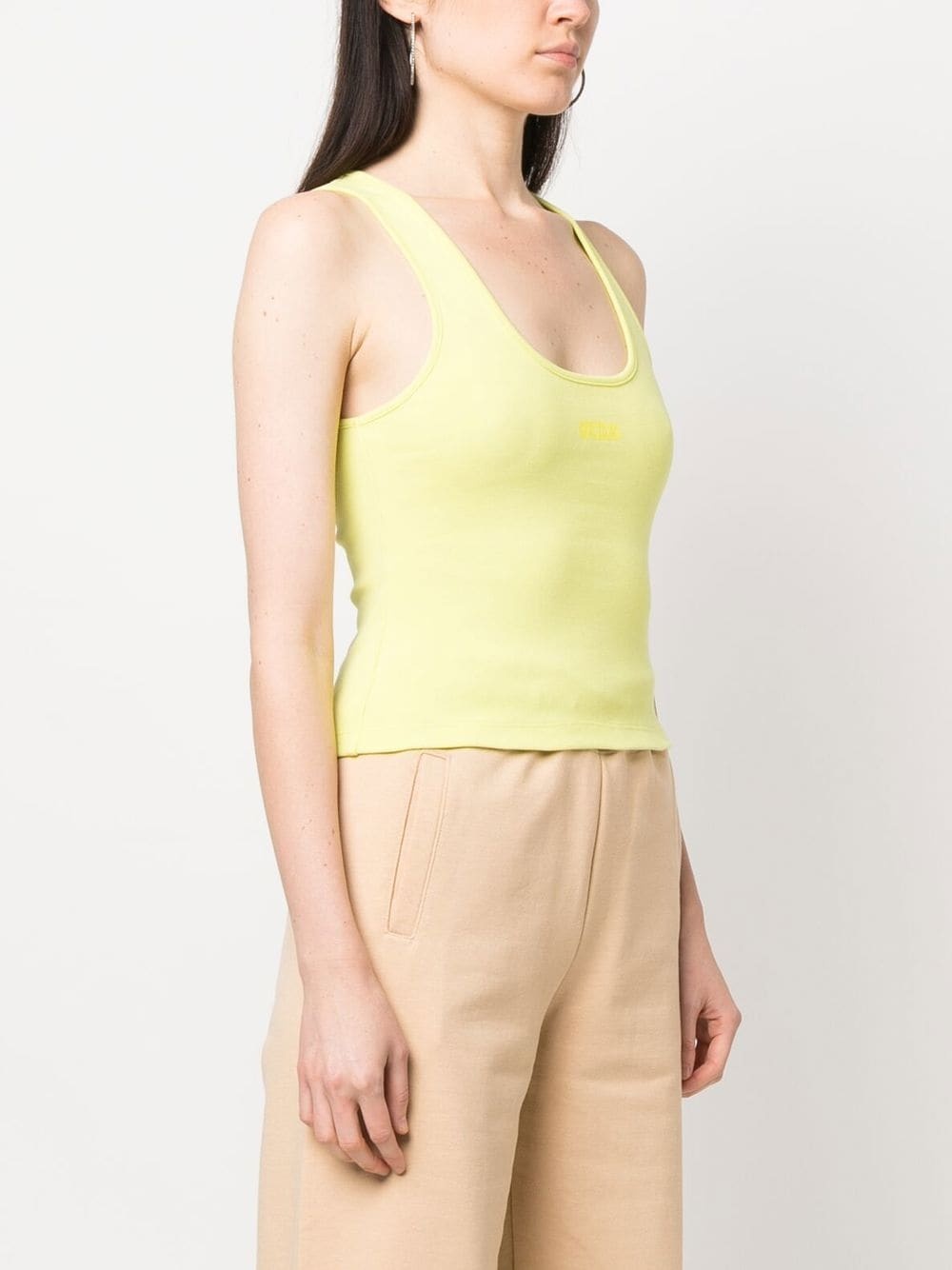 logo-print cotton tank top - 3
