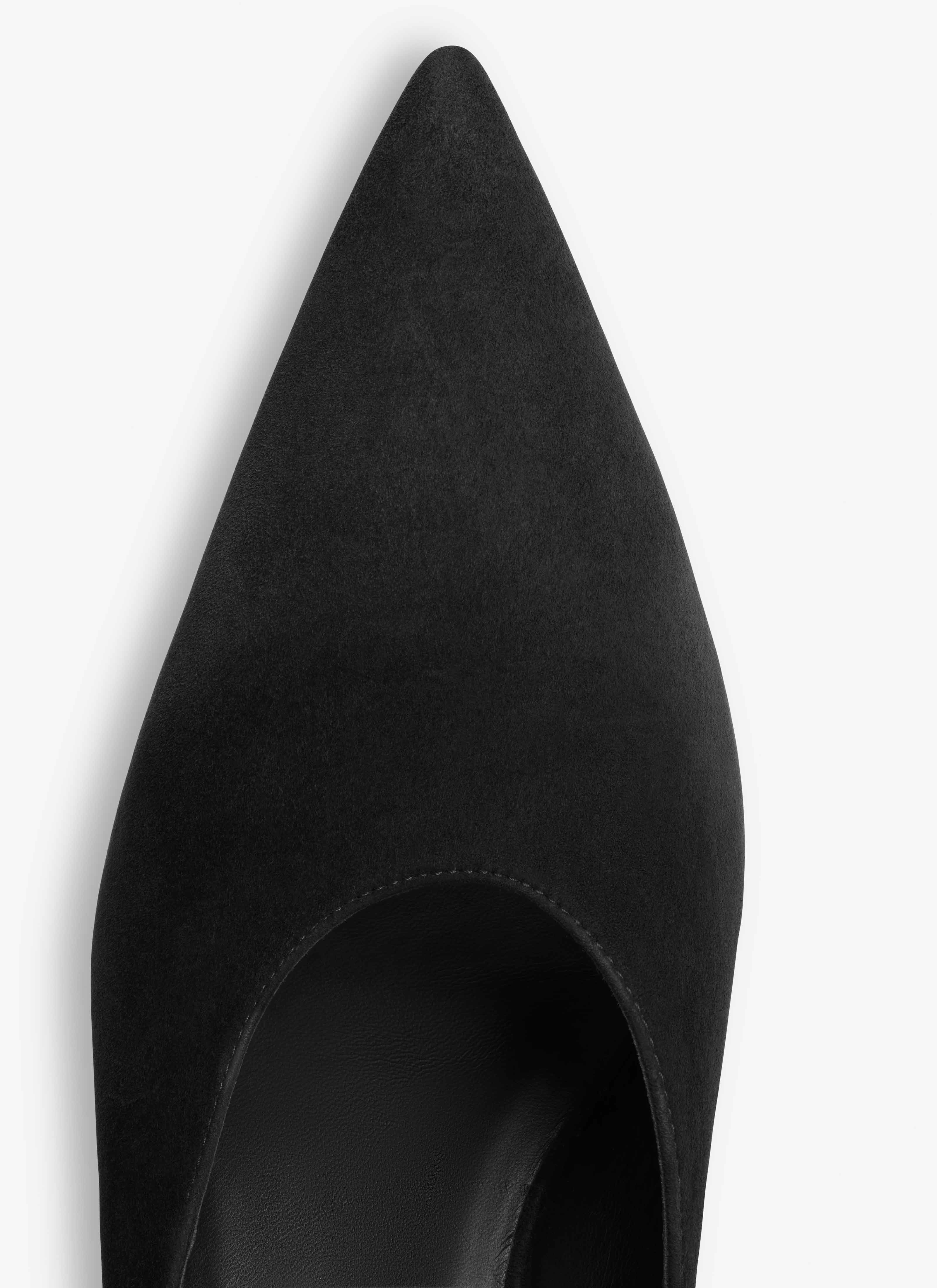 CUBE WEDGE MULES IN SUEDE GOATSKIN - 4