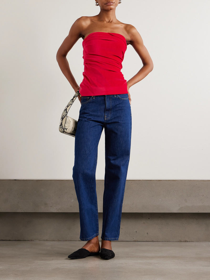 TOVE Izel Stretch-cotton And Modal-blend Velvet Bandeau Top outlook