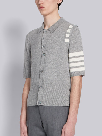 Thom Browne 4-bar 2-in-1 Cashmere Half-vest Polo outlook