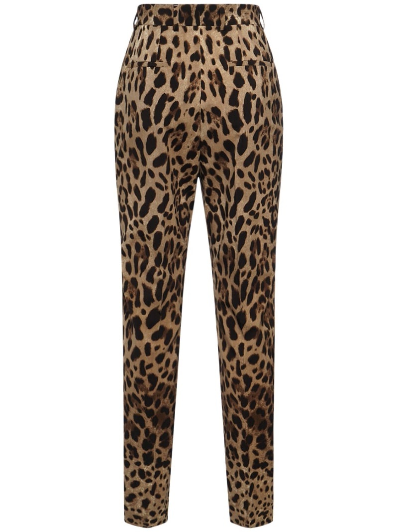 Leopard print high rise straight pants - 5