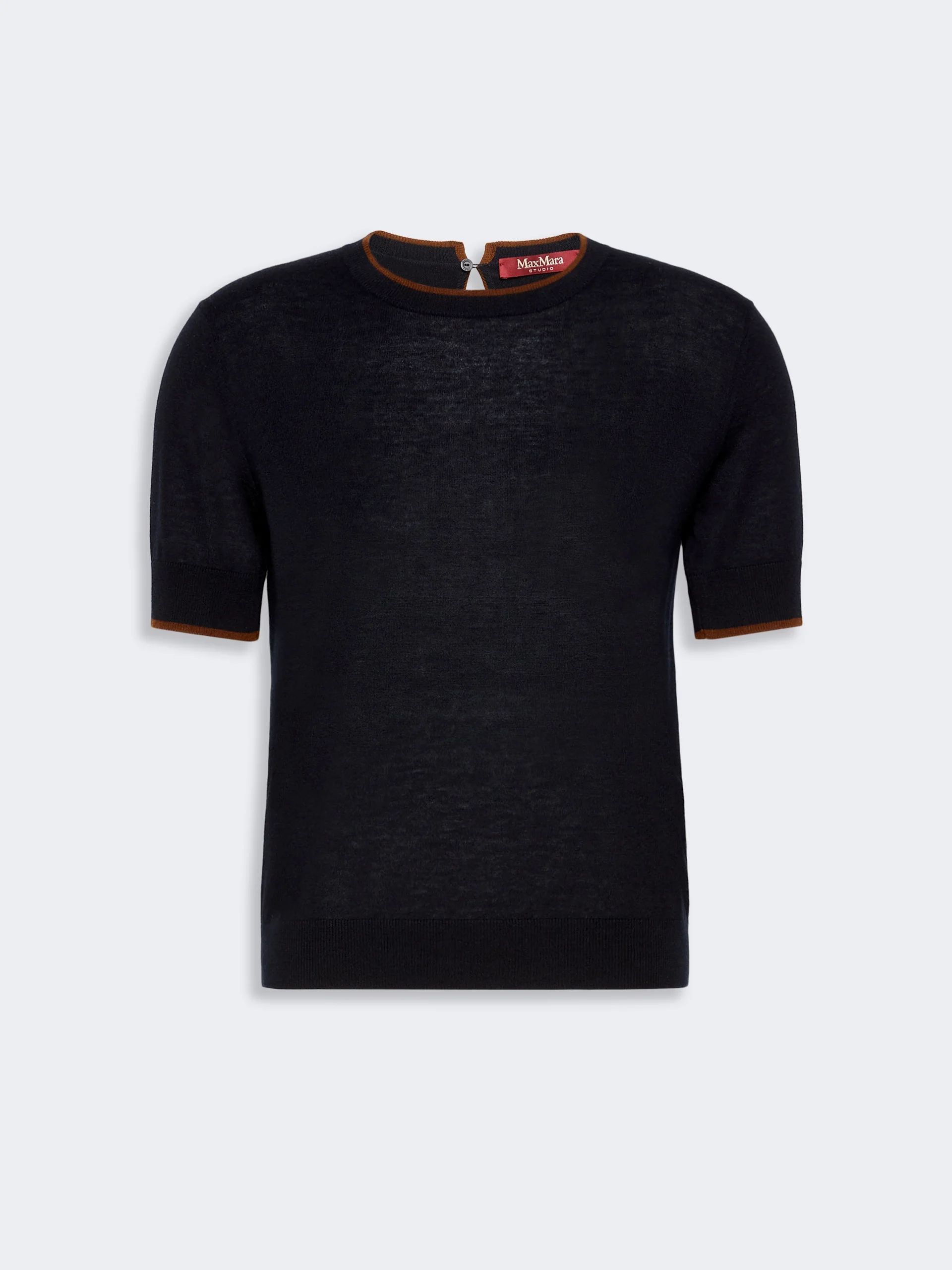 AGENDA Wool and silk yarn sweater - NAVY - 1