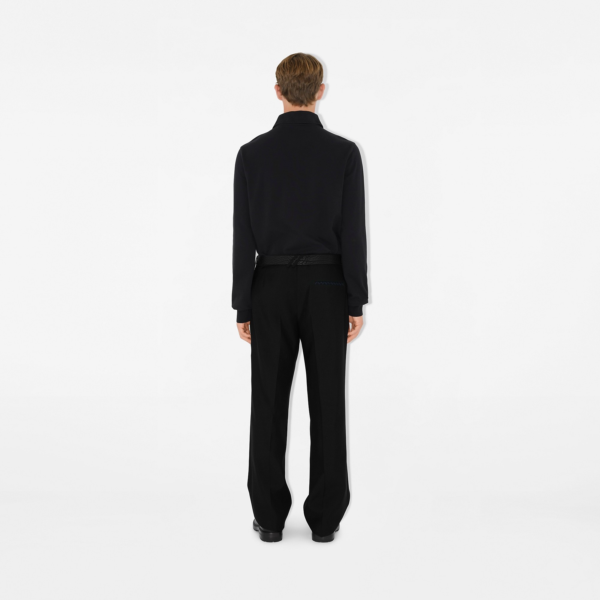 Long-sleeve Cotton Polo Shirt - 4