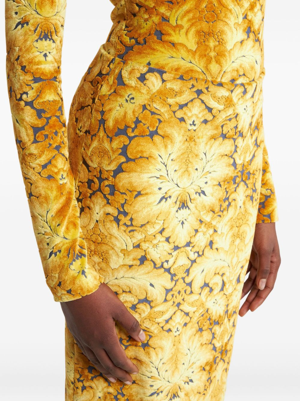 chenille jacquard midi skirt - 5